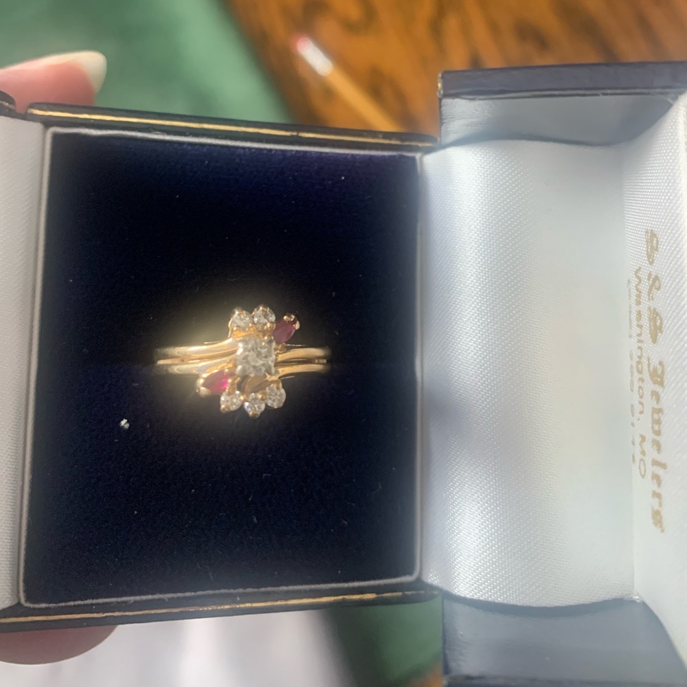 Diamond And Ruby Wedding Ring - image 1